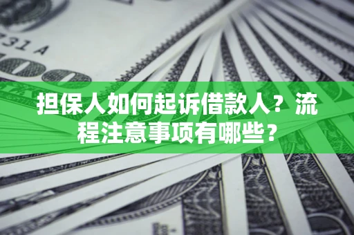 济南担保人如何起诉借款人？流程注意事项有哪些？